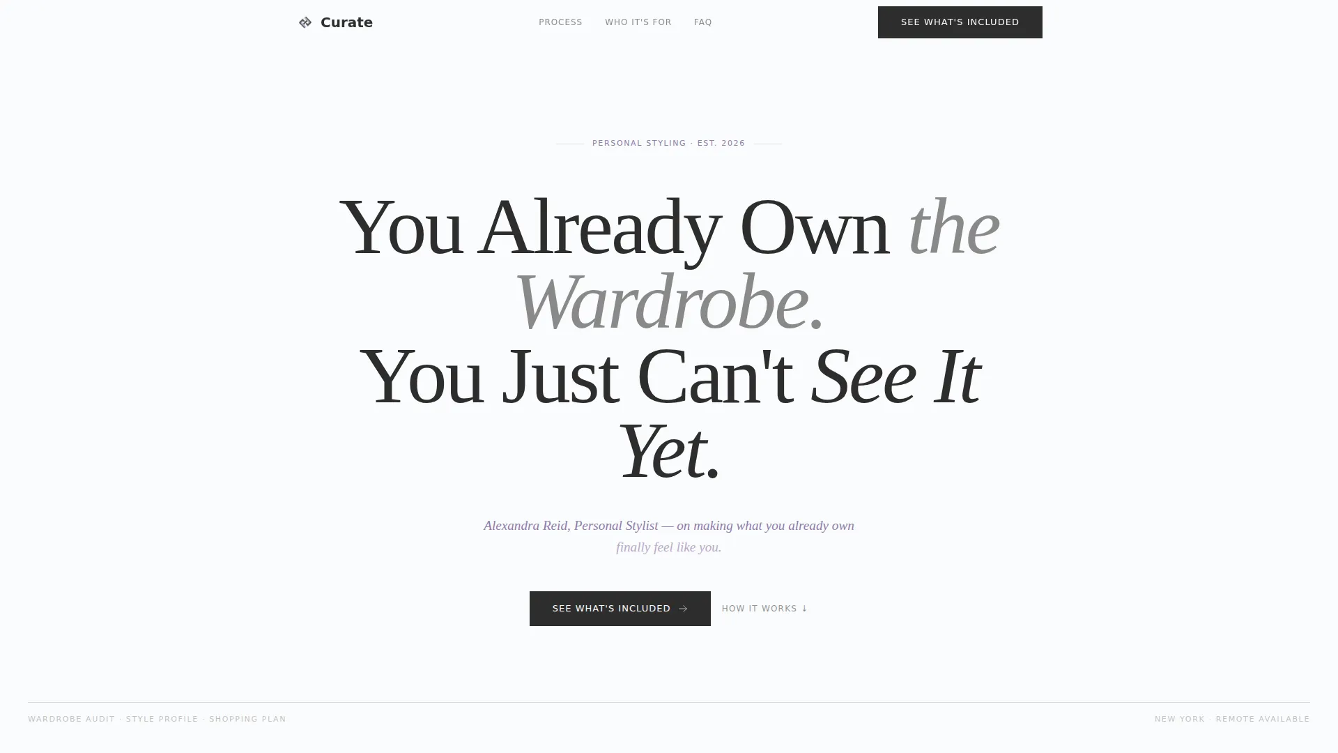 Editorial Personal Stylist Landing Page Template