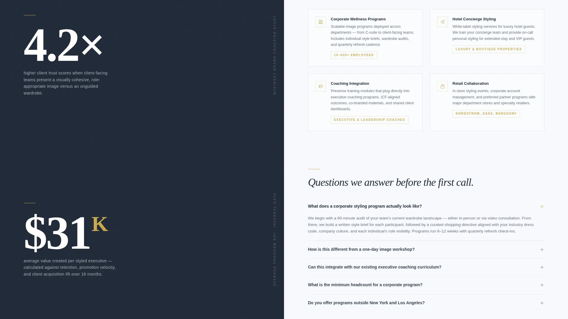 Executive Stylist Landing Page Template