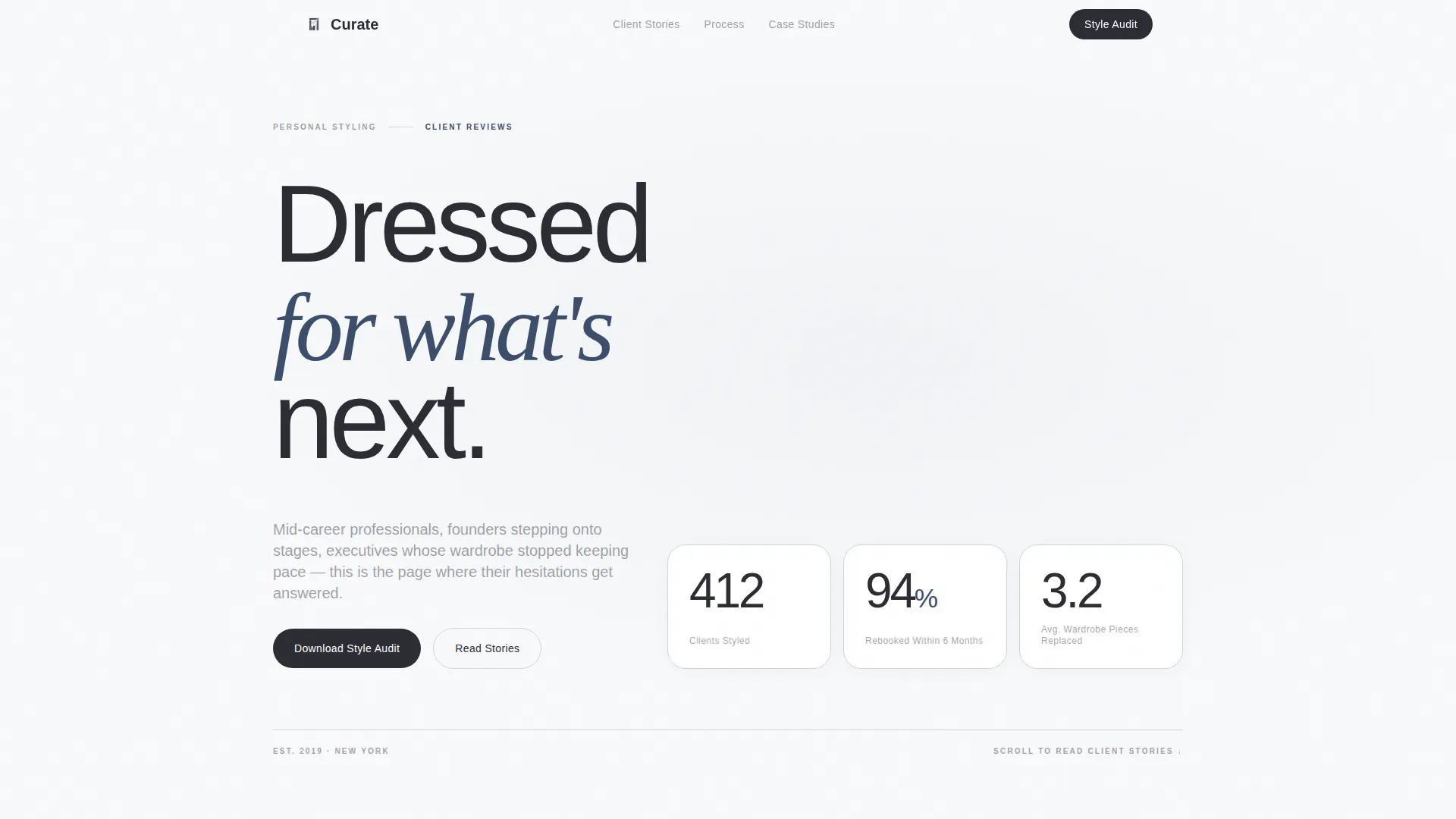 Personal Stylist Testimonials Landing Page Template