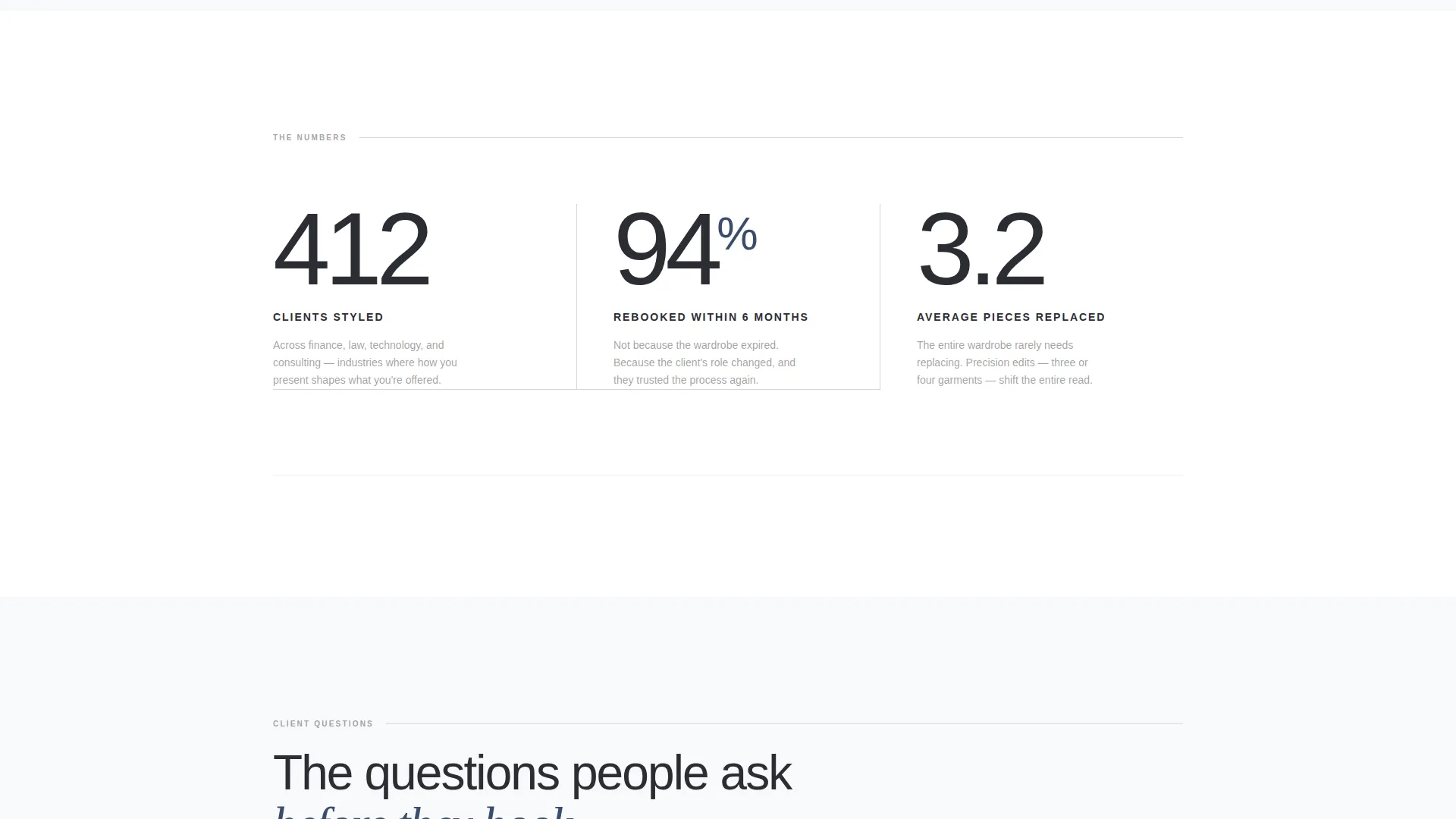 Personal Stylist Testimonials Landing Page Template