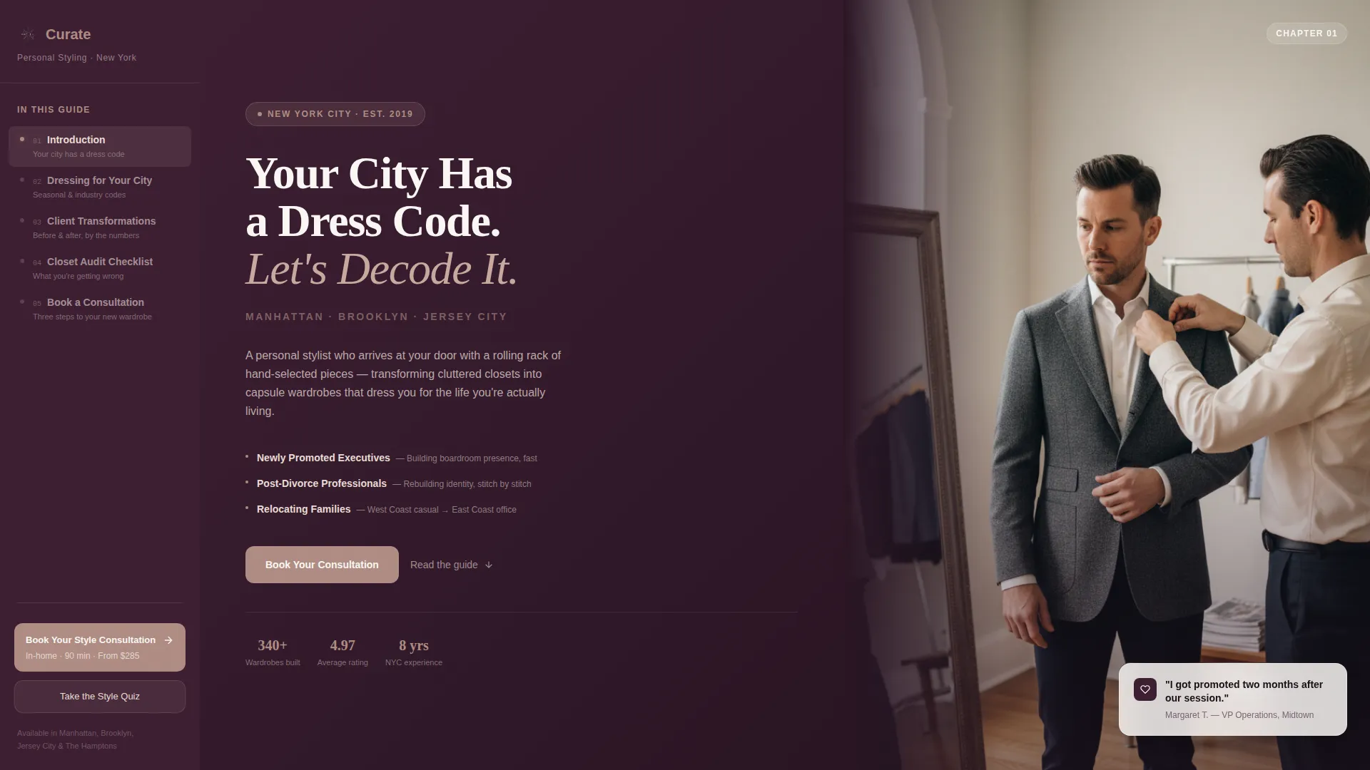 Personal Stylist Booking Landing Page Template