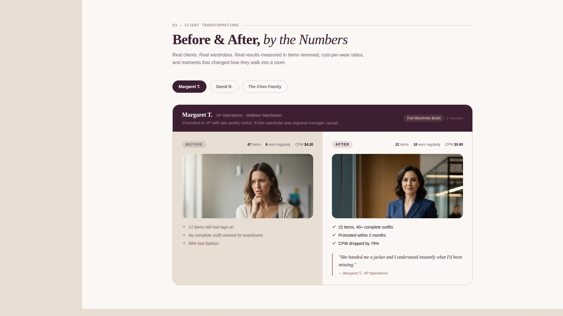 Personal Stylist Booking Landing Page Template