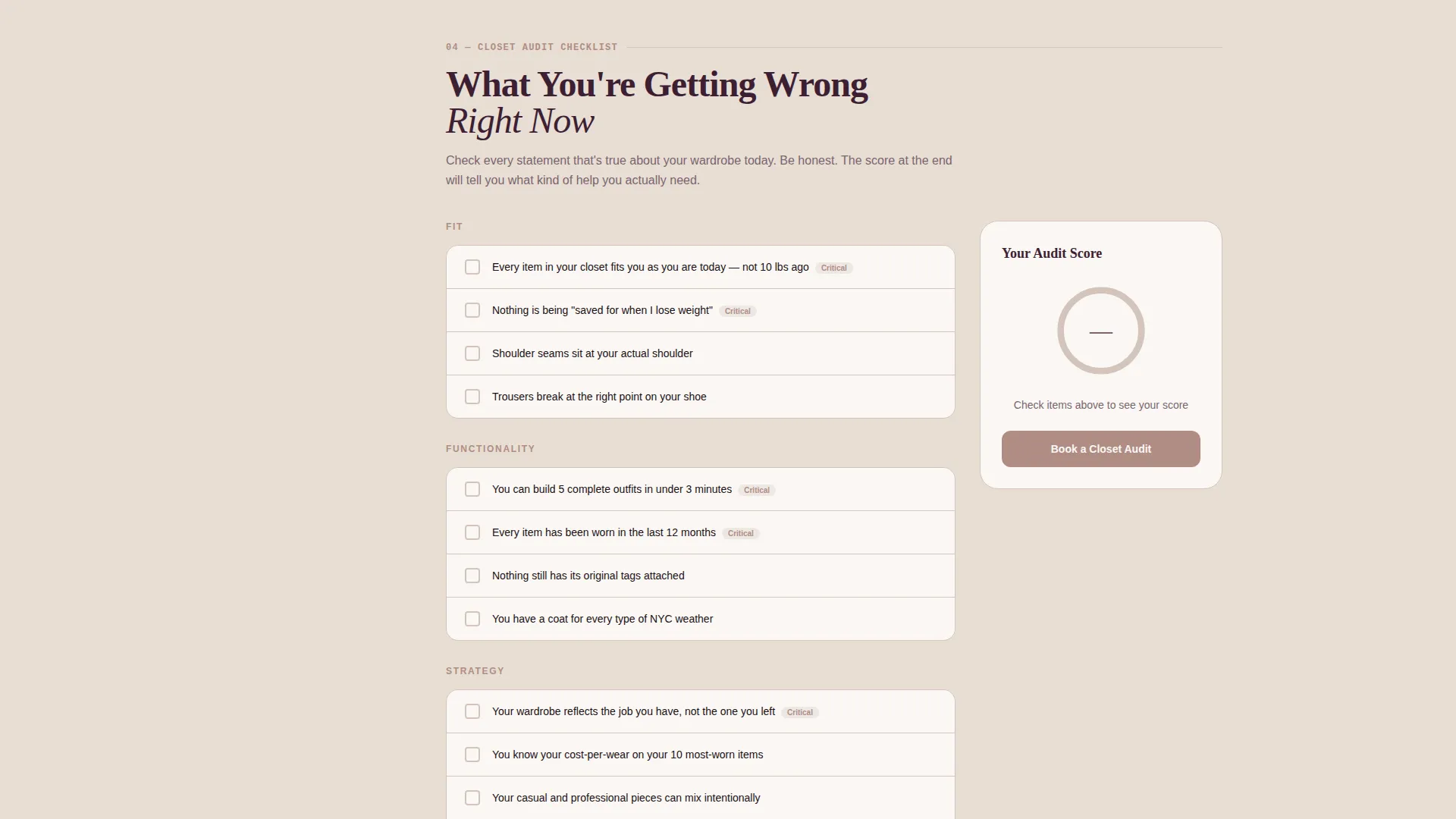 Personal Stylist Booking Landing Page Template