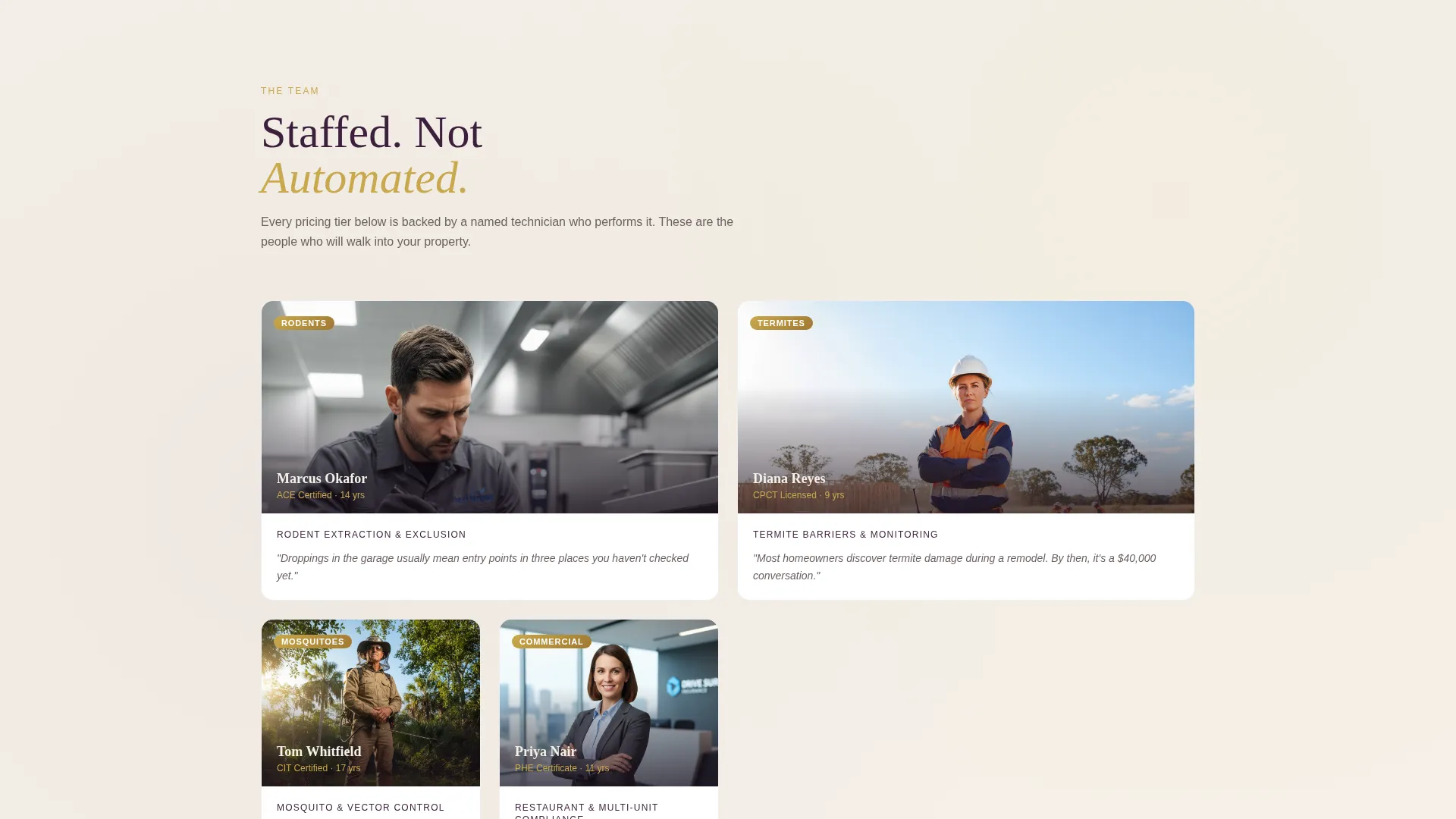 Pest Control Pricing & Discount Landing Page