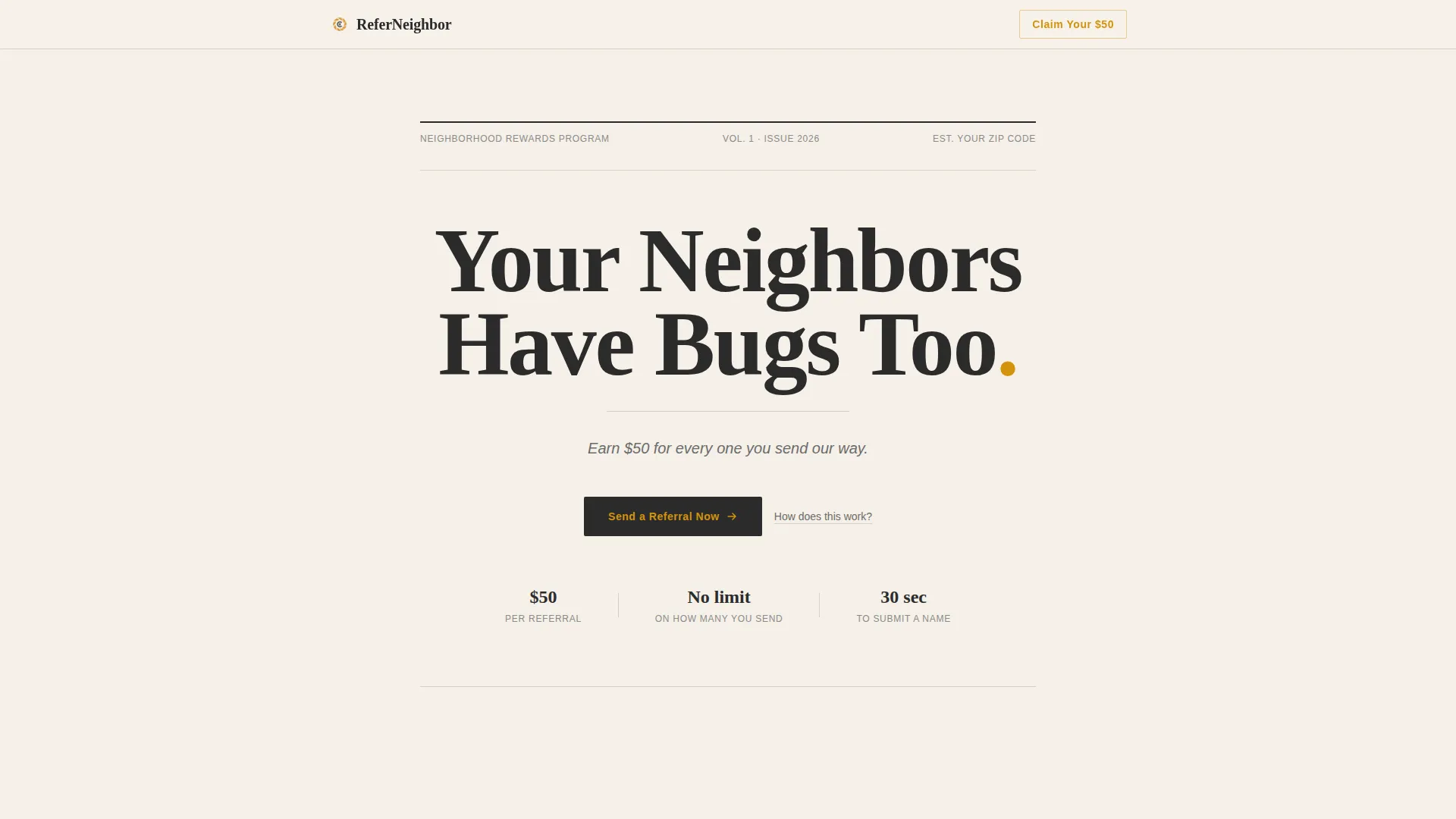 Editorial Pestcontrol Landing Page Template