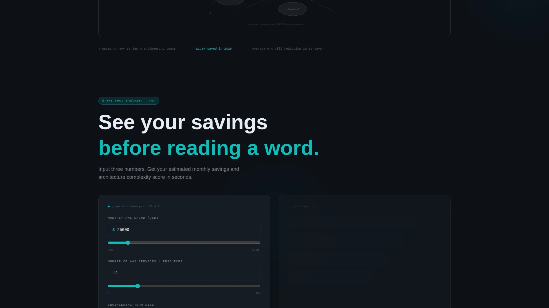 Cloud Architecture Technology Cost Calculator Website Template