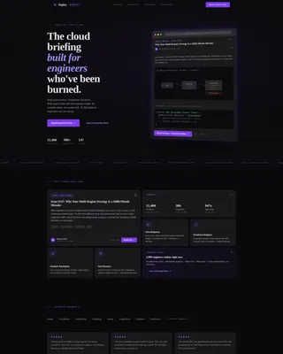 Cloud Architecture Newsletter Bento Grid Landing Page
