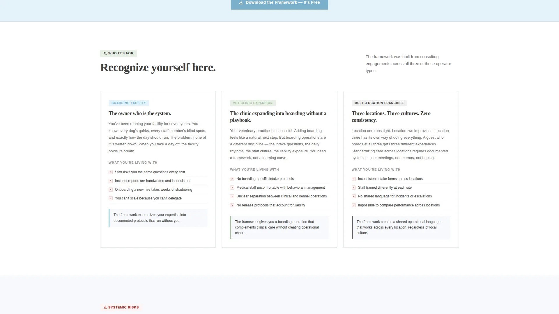 Pet Care Operations Consultant Landing Page Template
