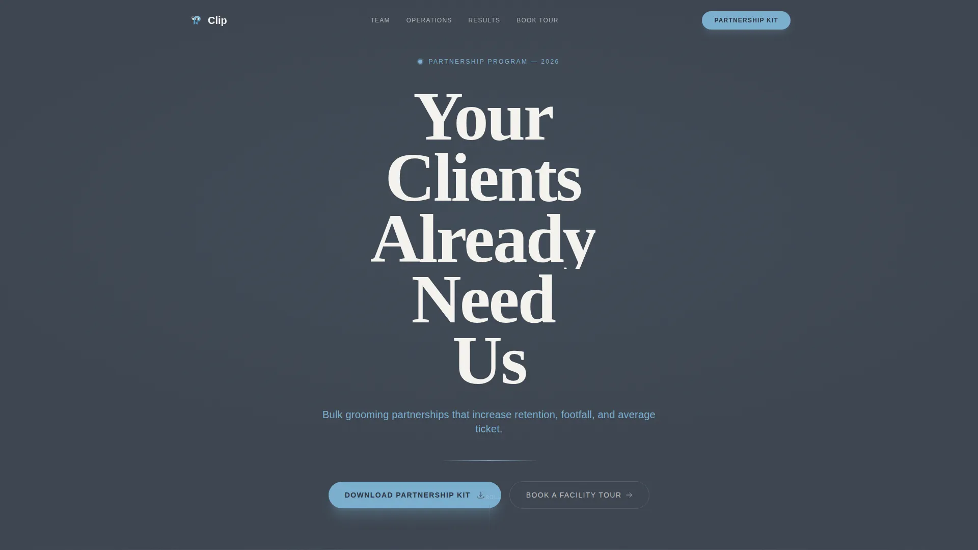 Executive Pet Groomer B2B Partnership Landing Page Template