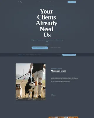 Executive Pet Groomer B2B Partnership Landing Page Template