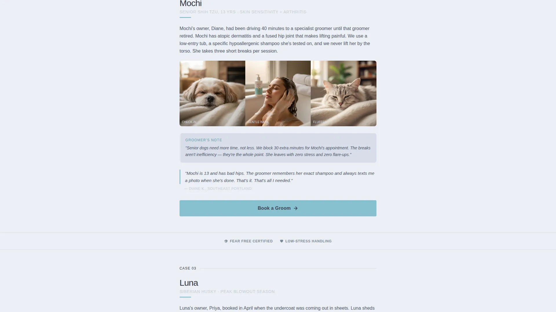 Pet Groomer Landing Page Template for Facebook Ads