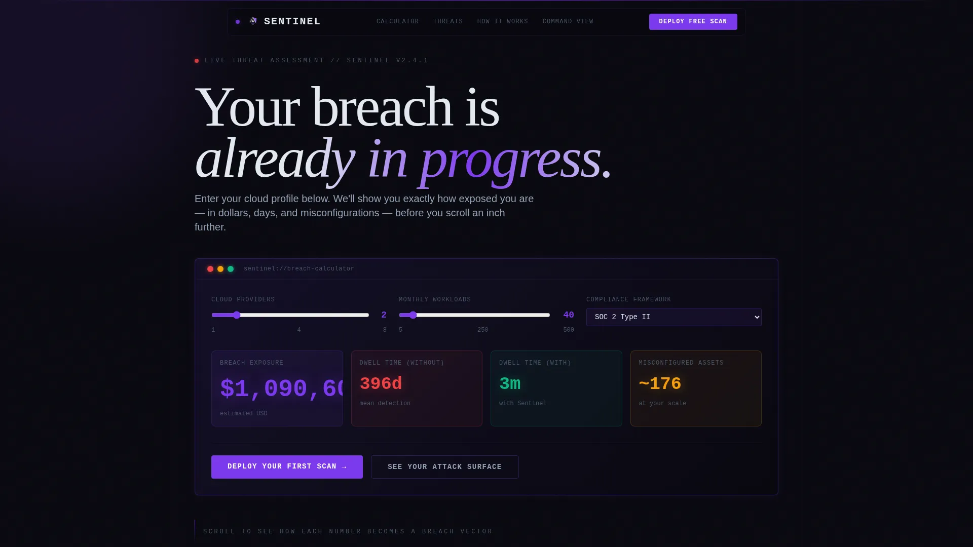 Cybersecurity Cost Calculator Website Template