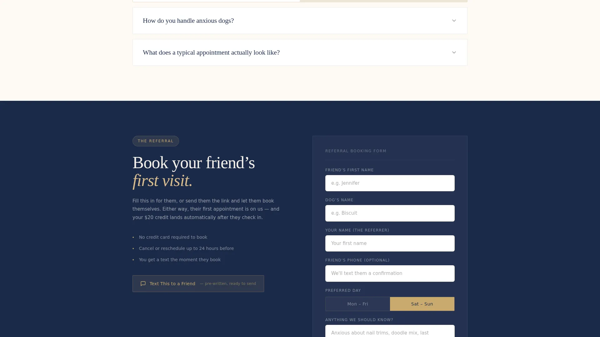Pet Groomer Referral Landing Page Template