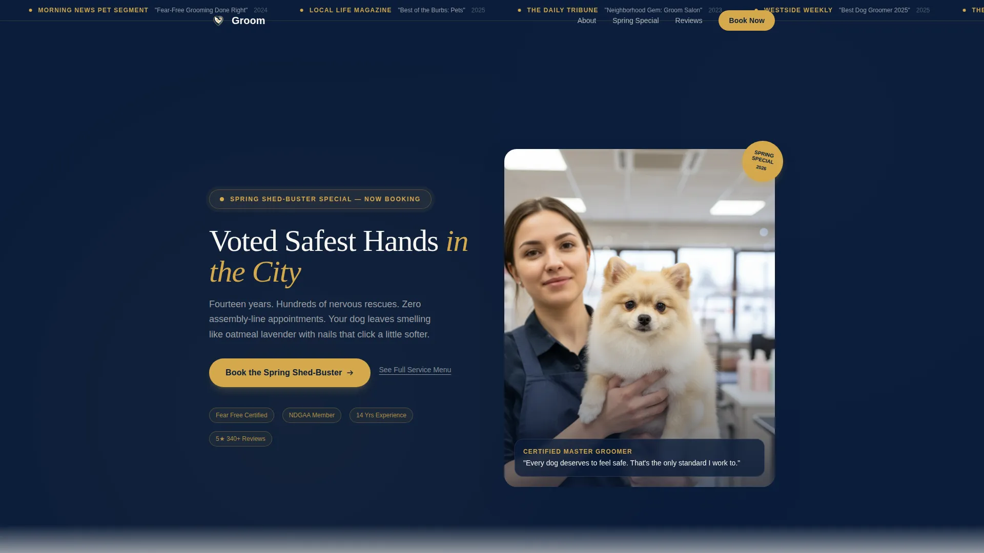 Professional Pet Care Landing Page Template