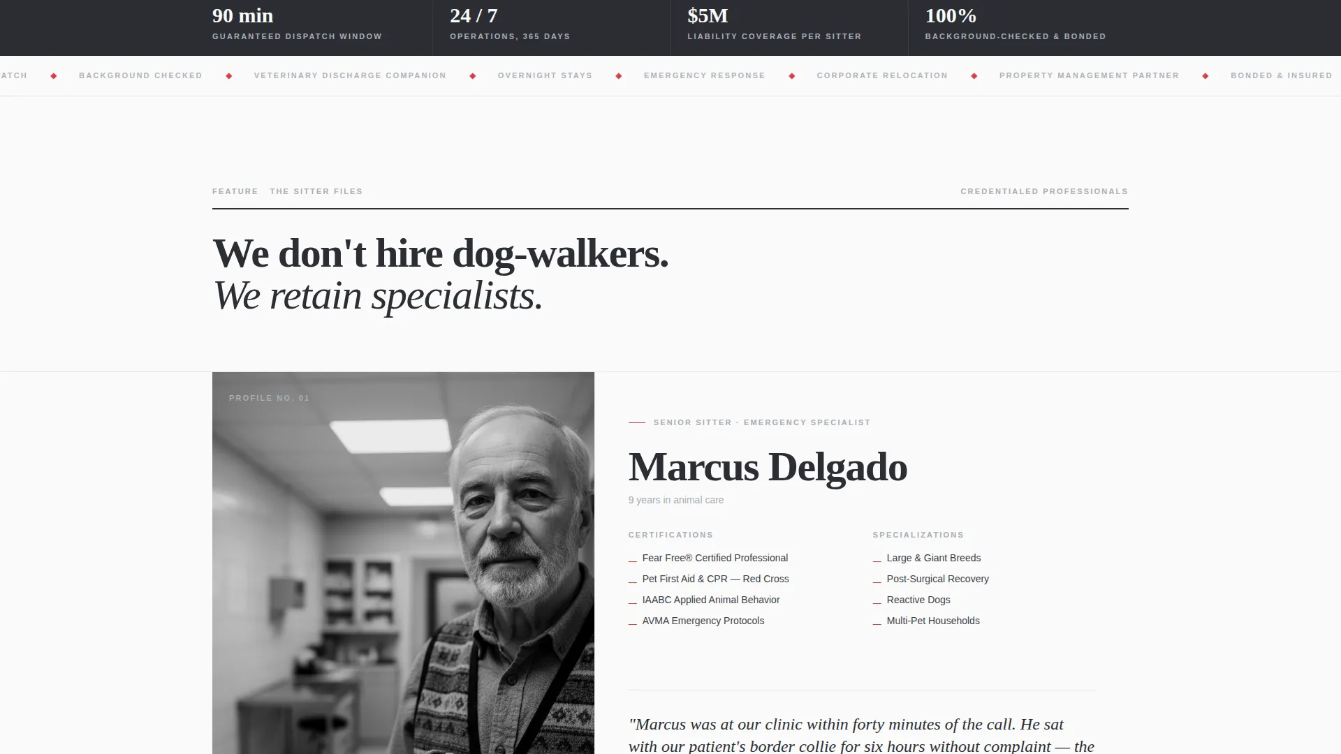 Emergency Pet Care Landing Page Template
