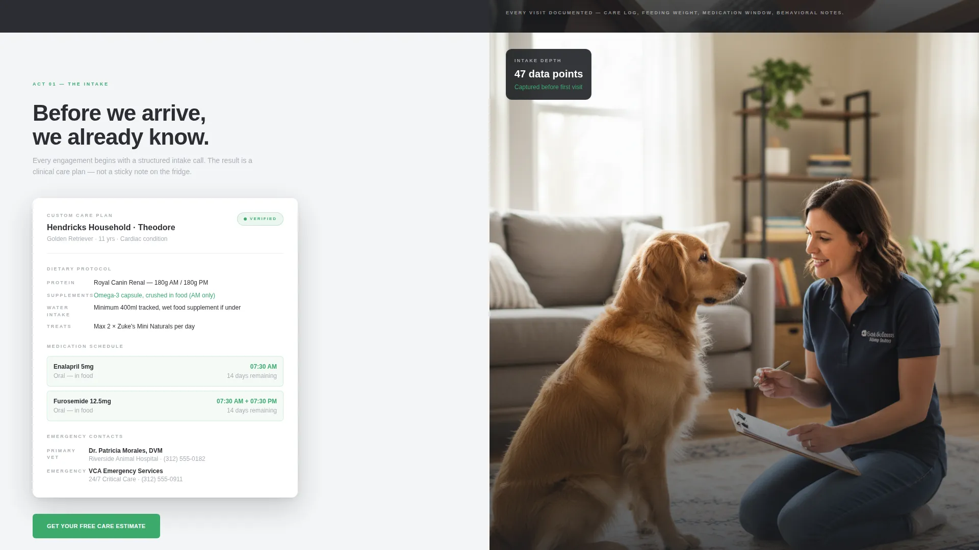Trusted Pet Care Service Landing Page Template