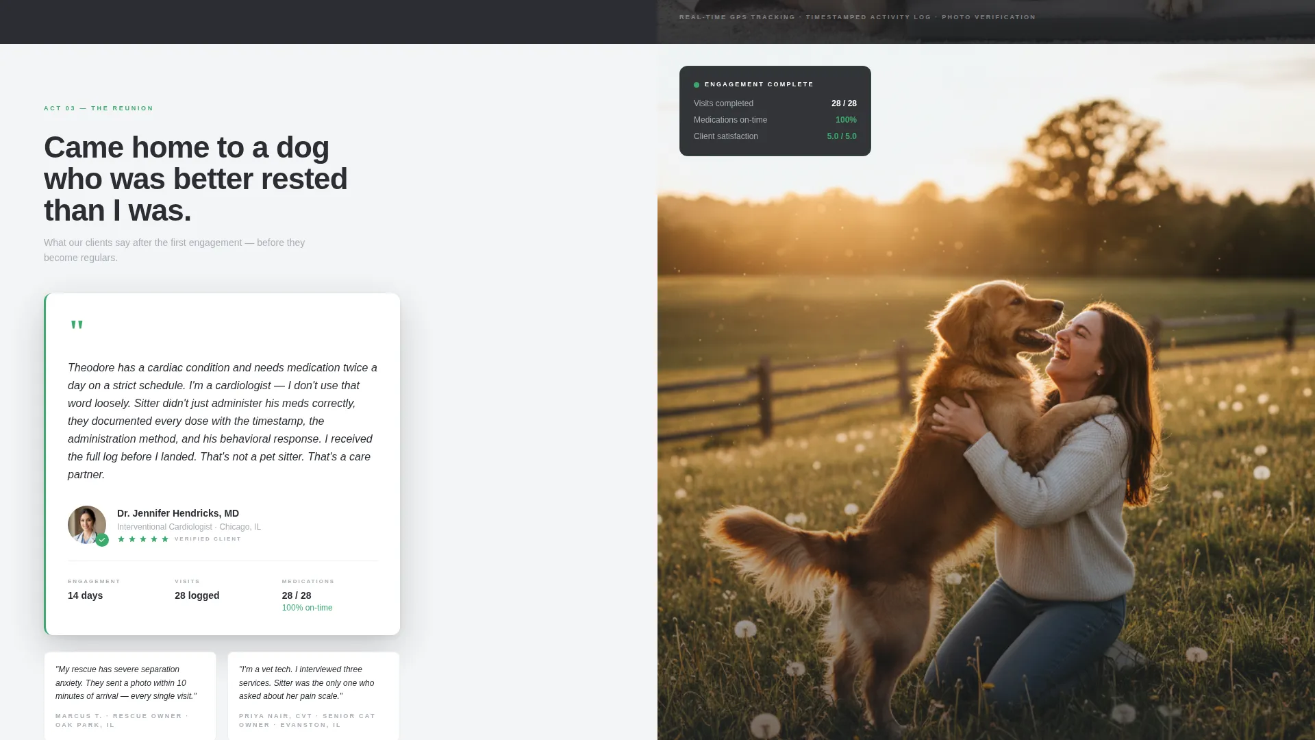 Trusted Pet Care Service Landing Page Template