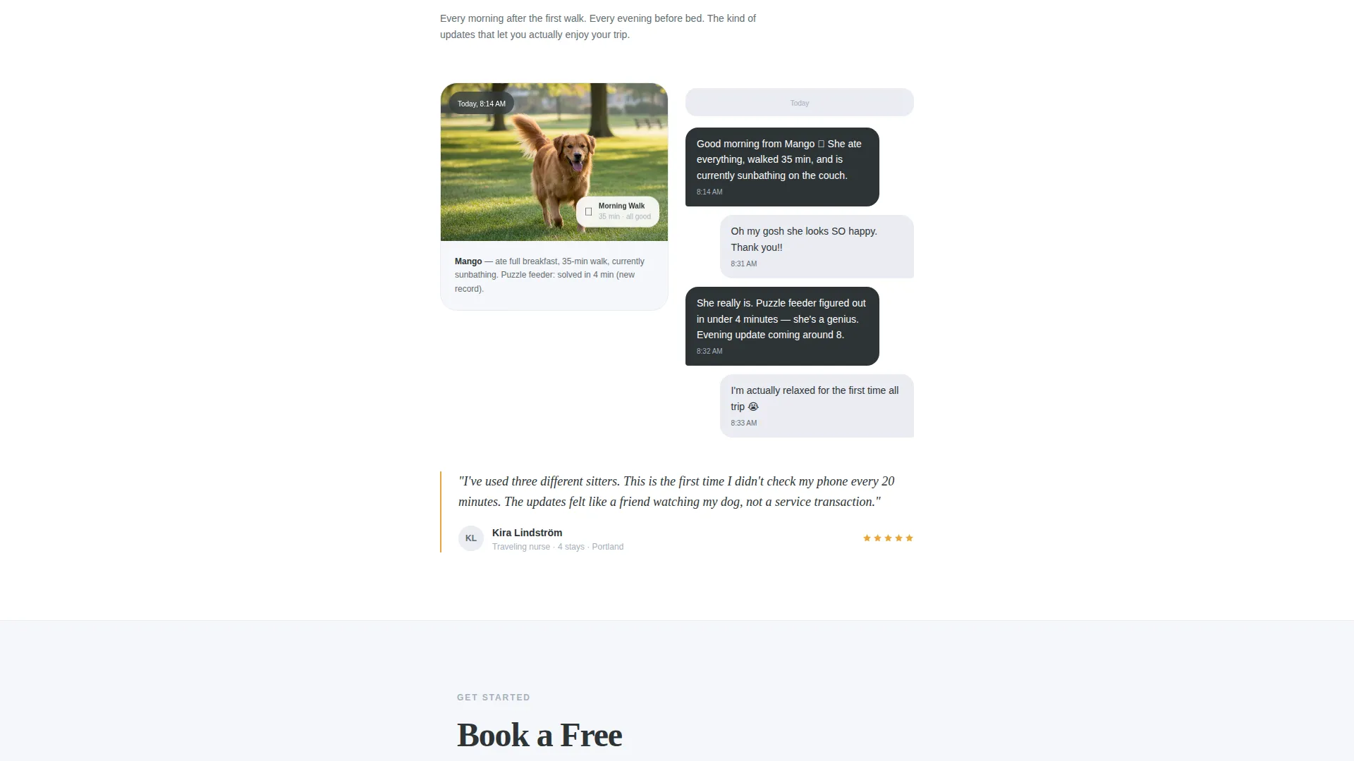 Reliable Pet Sitting Landing Page Template