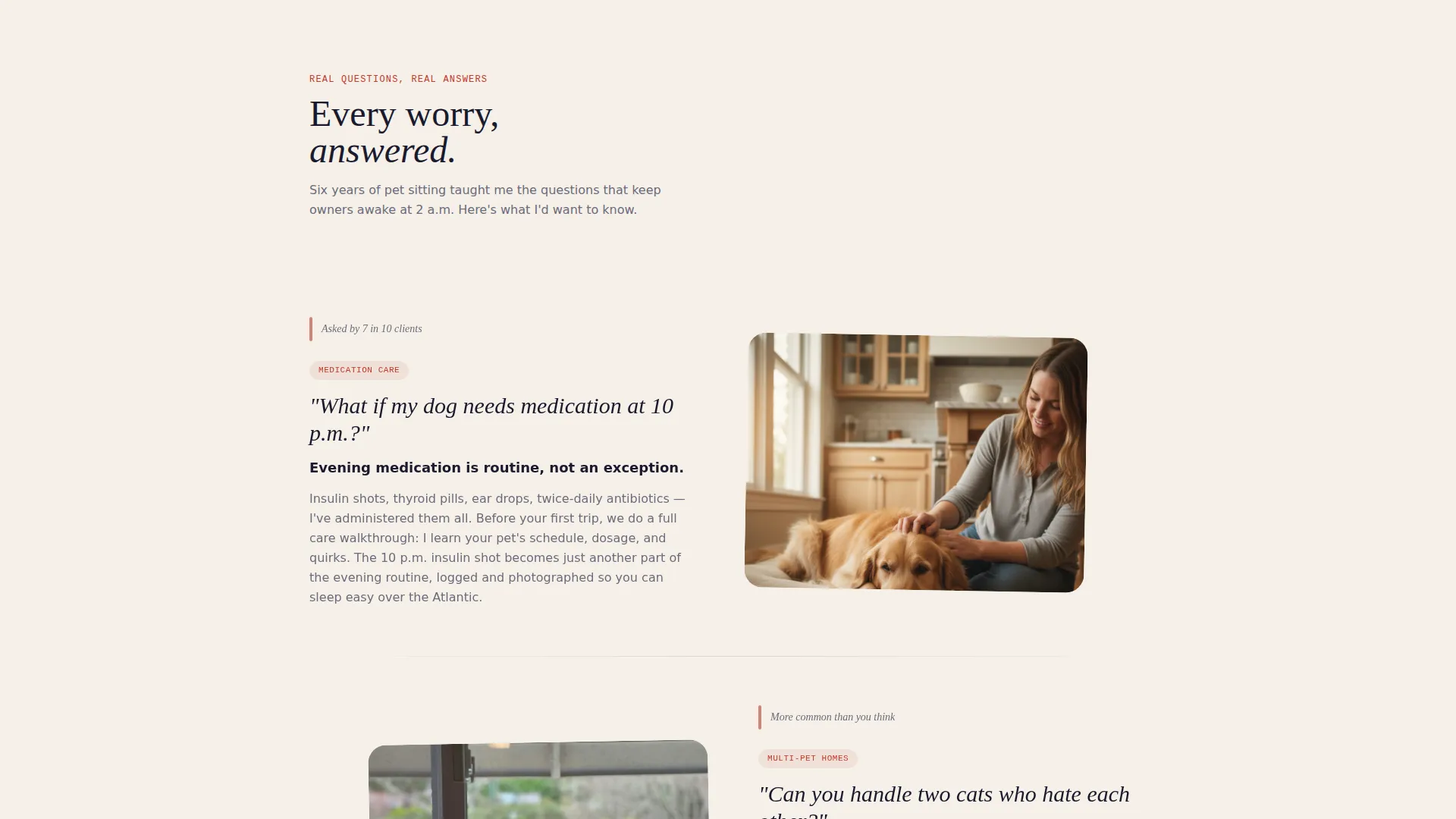Pet Sitter Seasonal Booking Landing Page Template