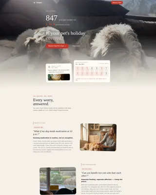 Pet Sitter Seasonal Booking Landing Page Template