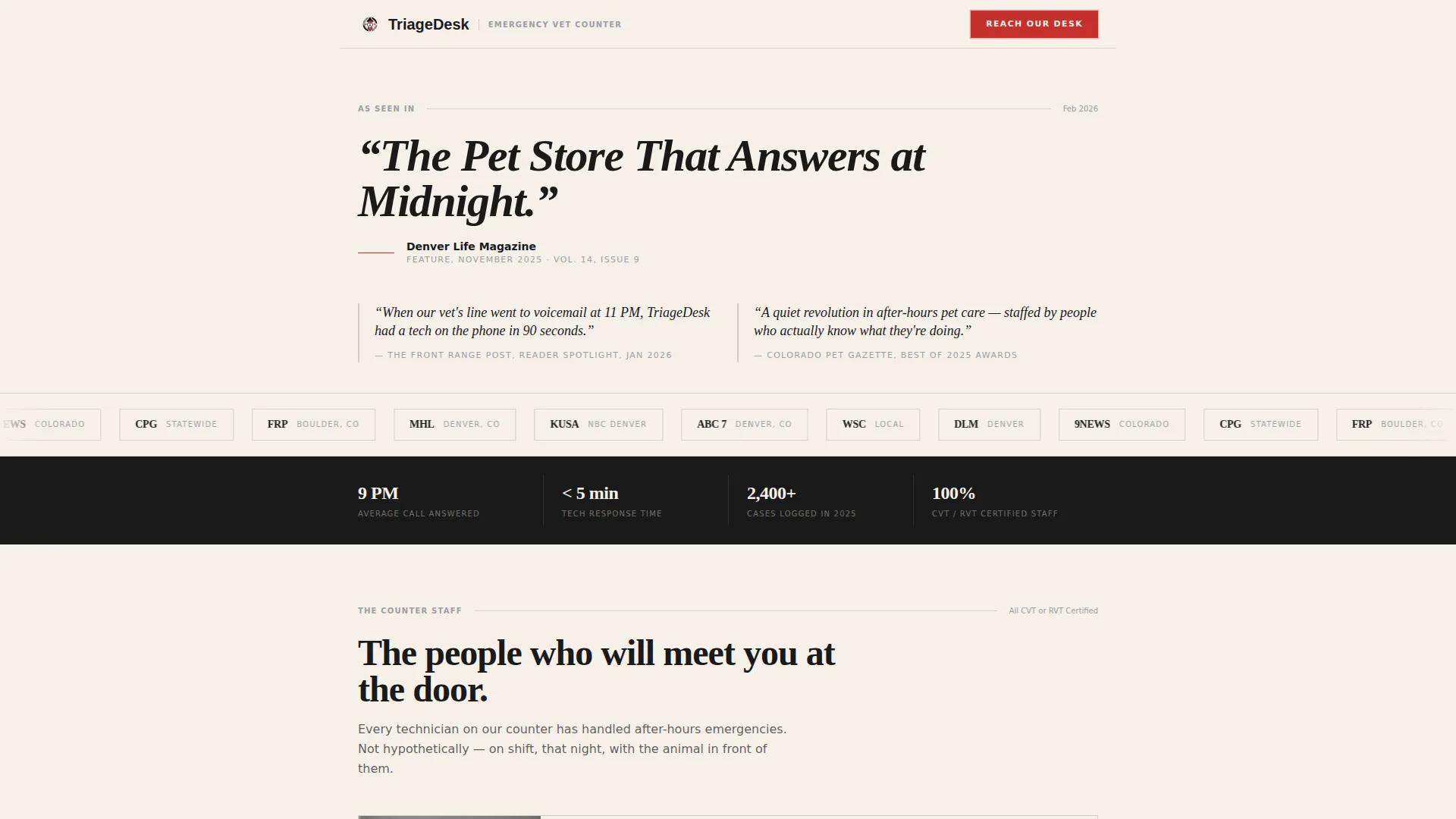 Emergency Petcare Landing Page Template