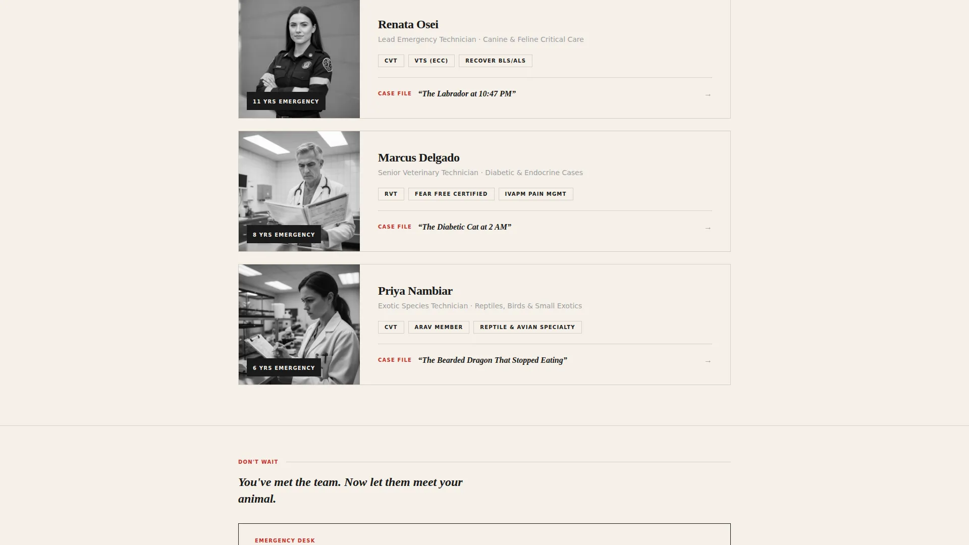Emergency Petcare Landing Page Template