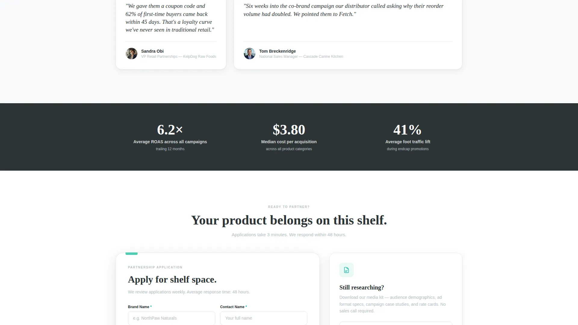 Pet Store Facebook Ads Partnership Landing Page