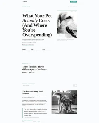 Editorial Pet Store Landing Page Template