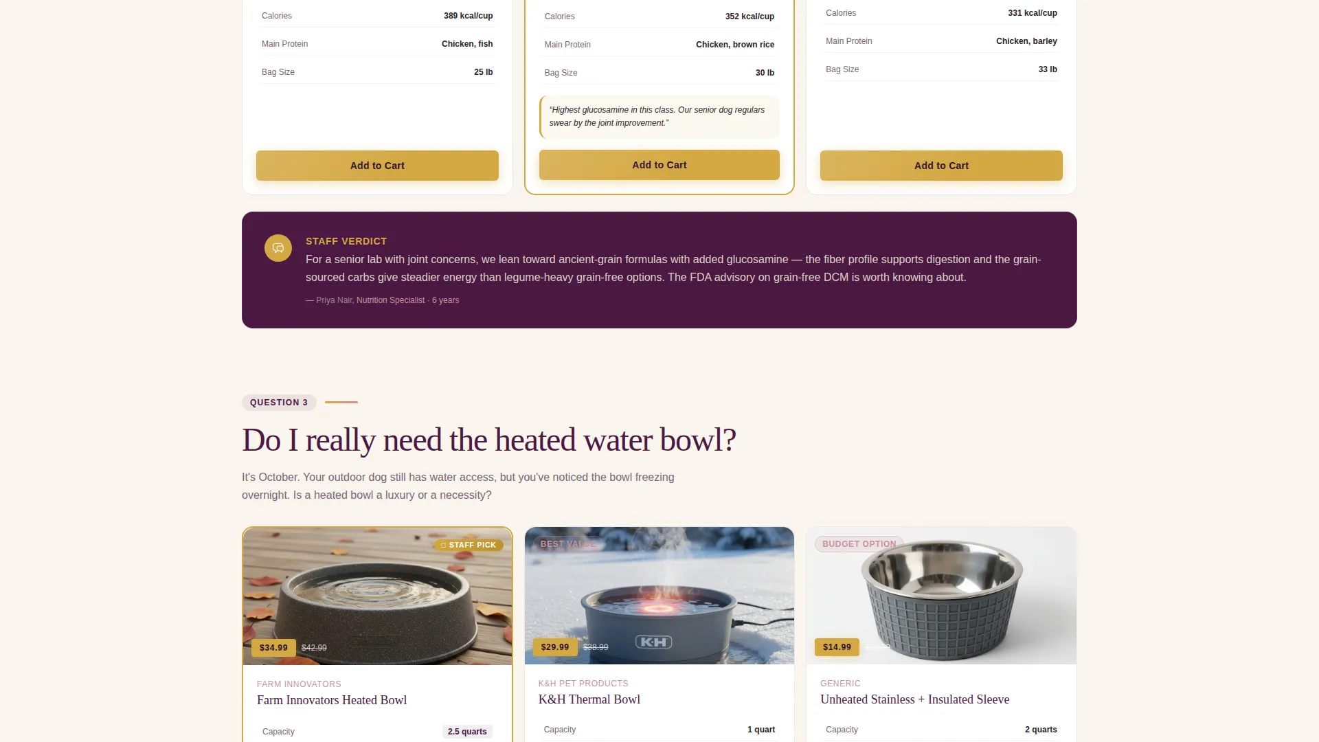 Seasonal Pet Store Comparison Landing Page Template