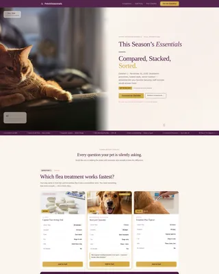 Seasonal Pet Store Comparison Landing Page Template