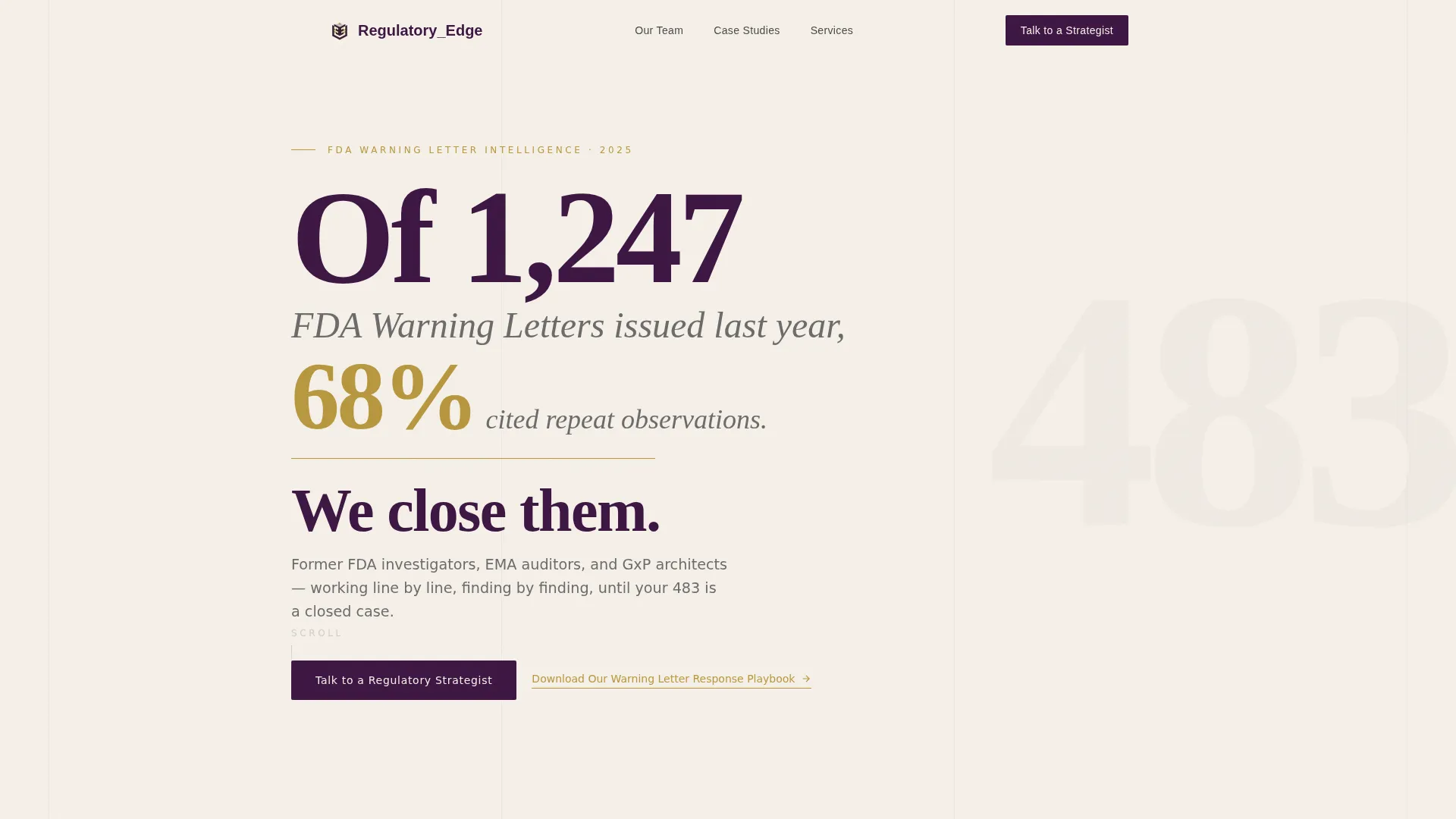 Pharmaceutical Compliance Consulting Landing Page Template