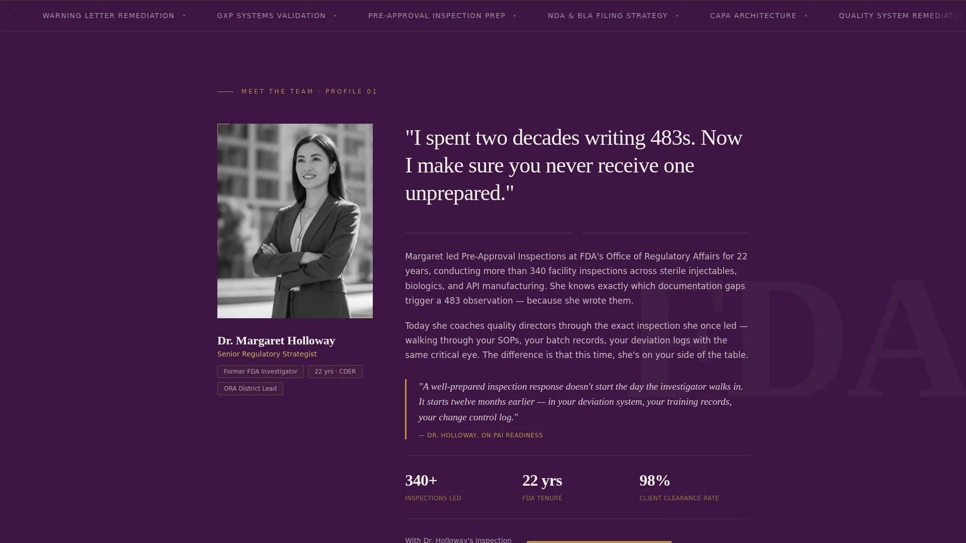Pharmaceutical Compliance Consulting Landing Page Template