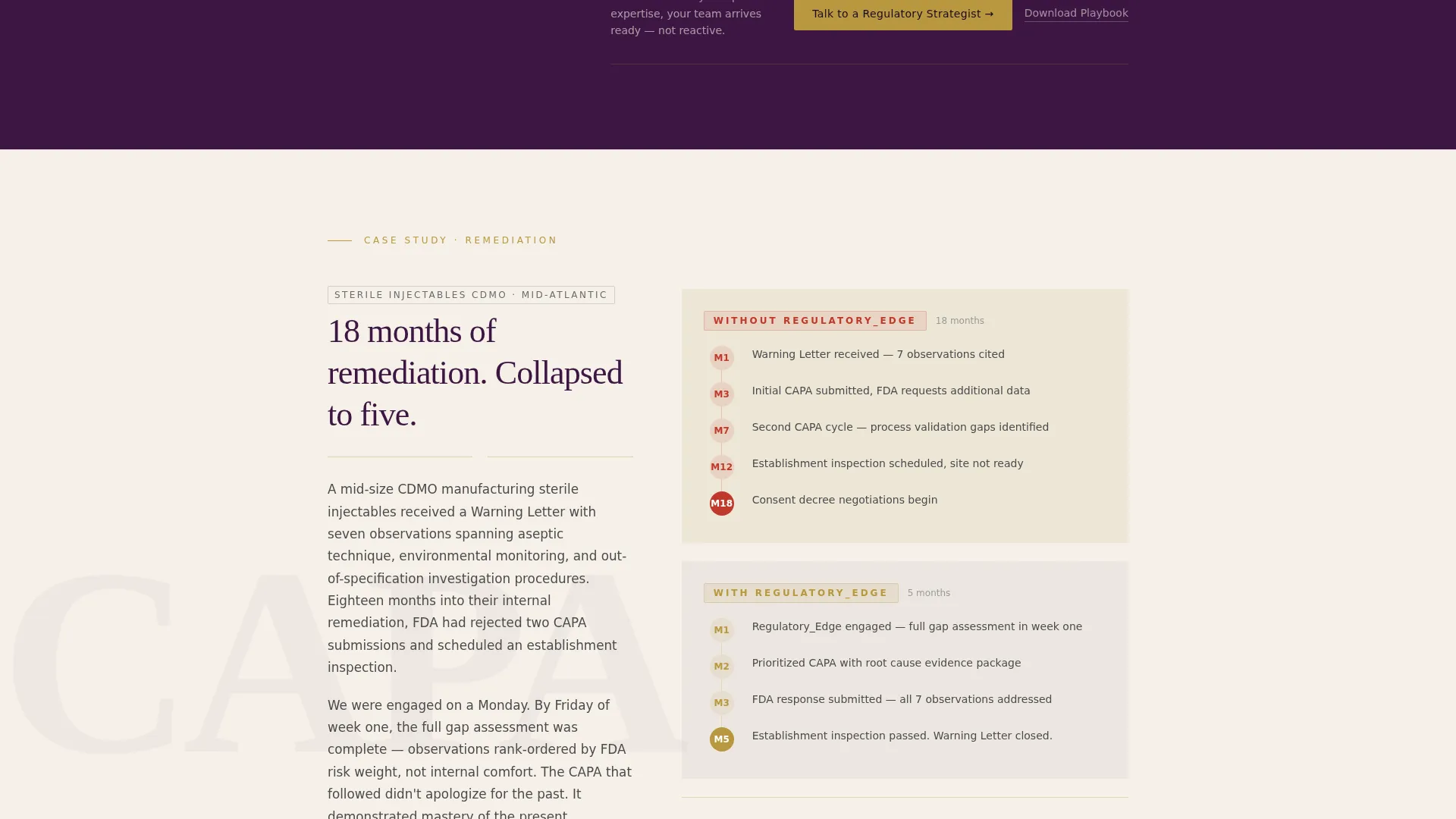 Pharmaceutical Compliance Consulting Landing Page Template