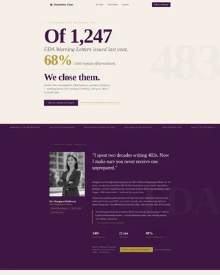 Pharmaceutical Compliance Consulting Landing Page Template