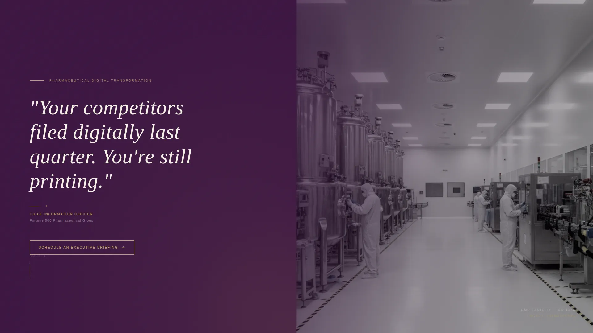 Pharmaceutical Digital Transformation Landing Page