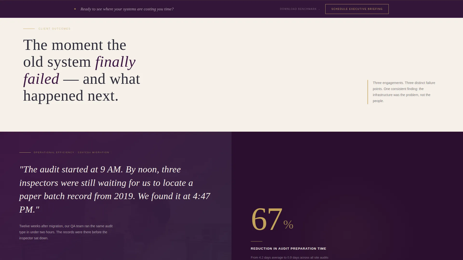 Pharmaceutical Digital Transformation Landing Page