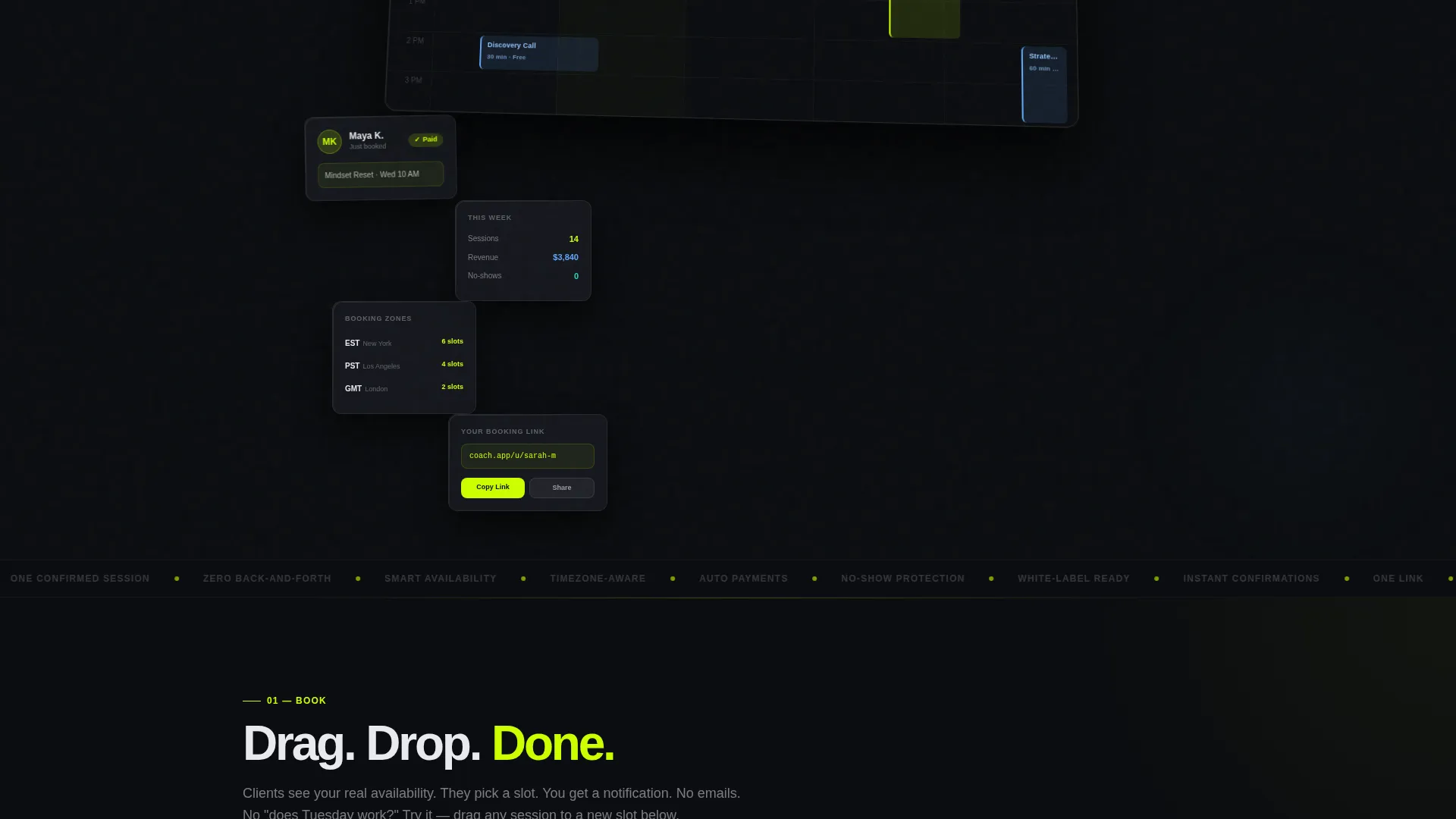 Coaching Digital Presence Booking Website Template