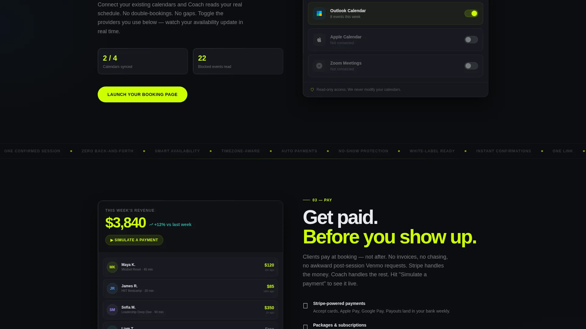 Coaching Digital Presence Booking Website Template
