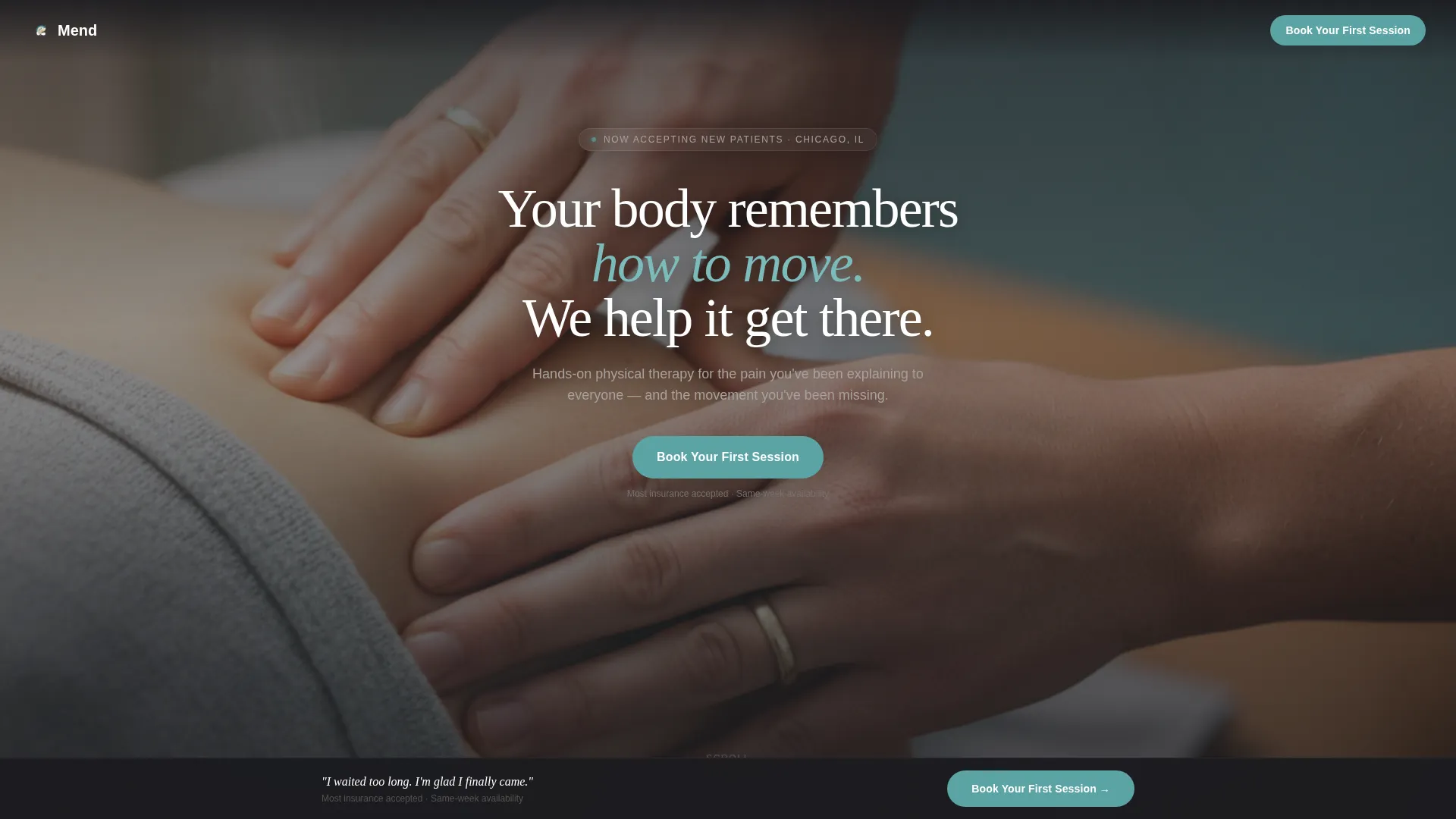 Physical Therapist Booking Landing Page Template