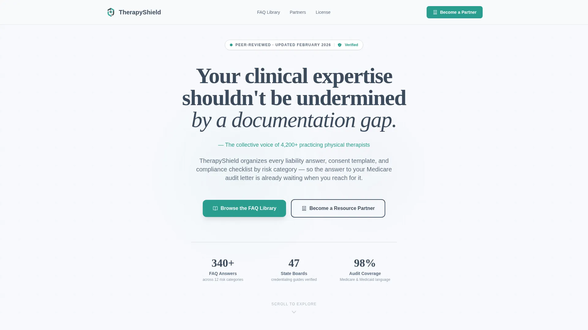 Physical Therapist Compliance Landing Page Template