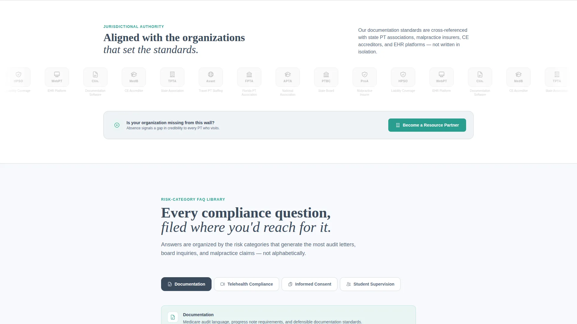 Physical Therapist Compliance Landing Page Template