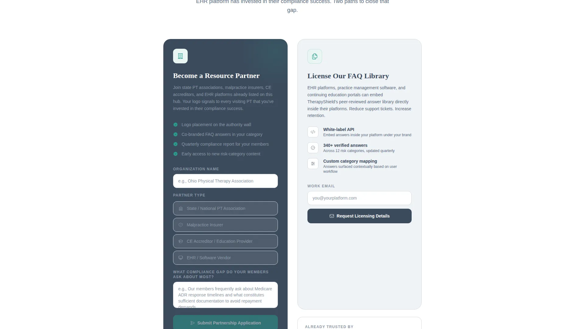Physical Therapist Compliance Landing Page Template