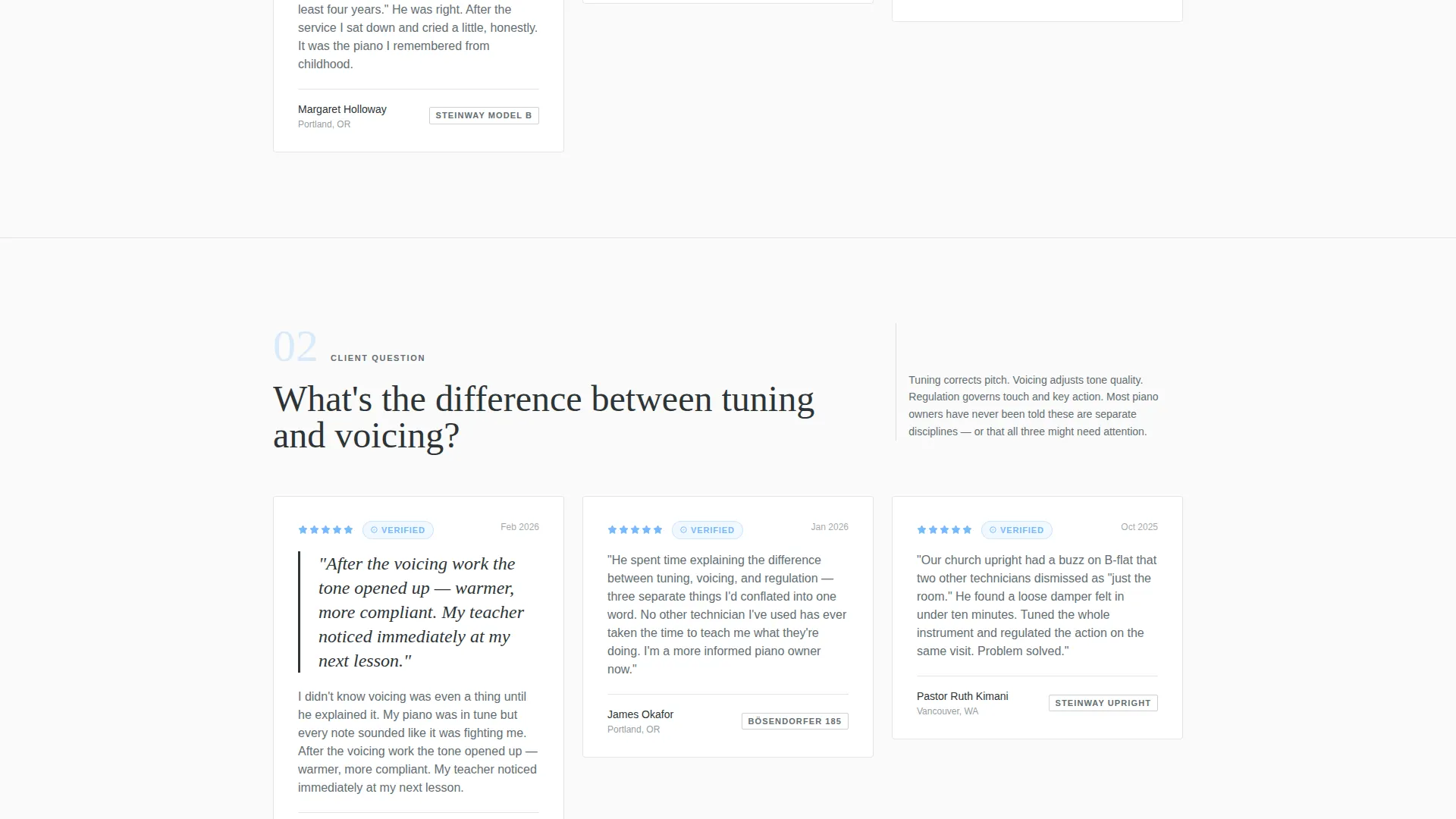 Piano Tuner Review Landing Page Template