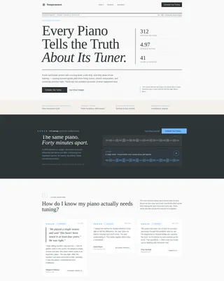 Piano Tuner Review Landing Page Template