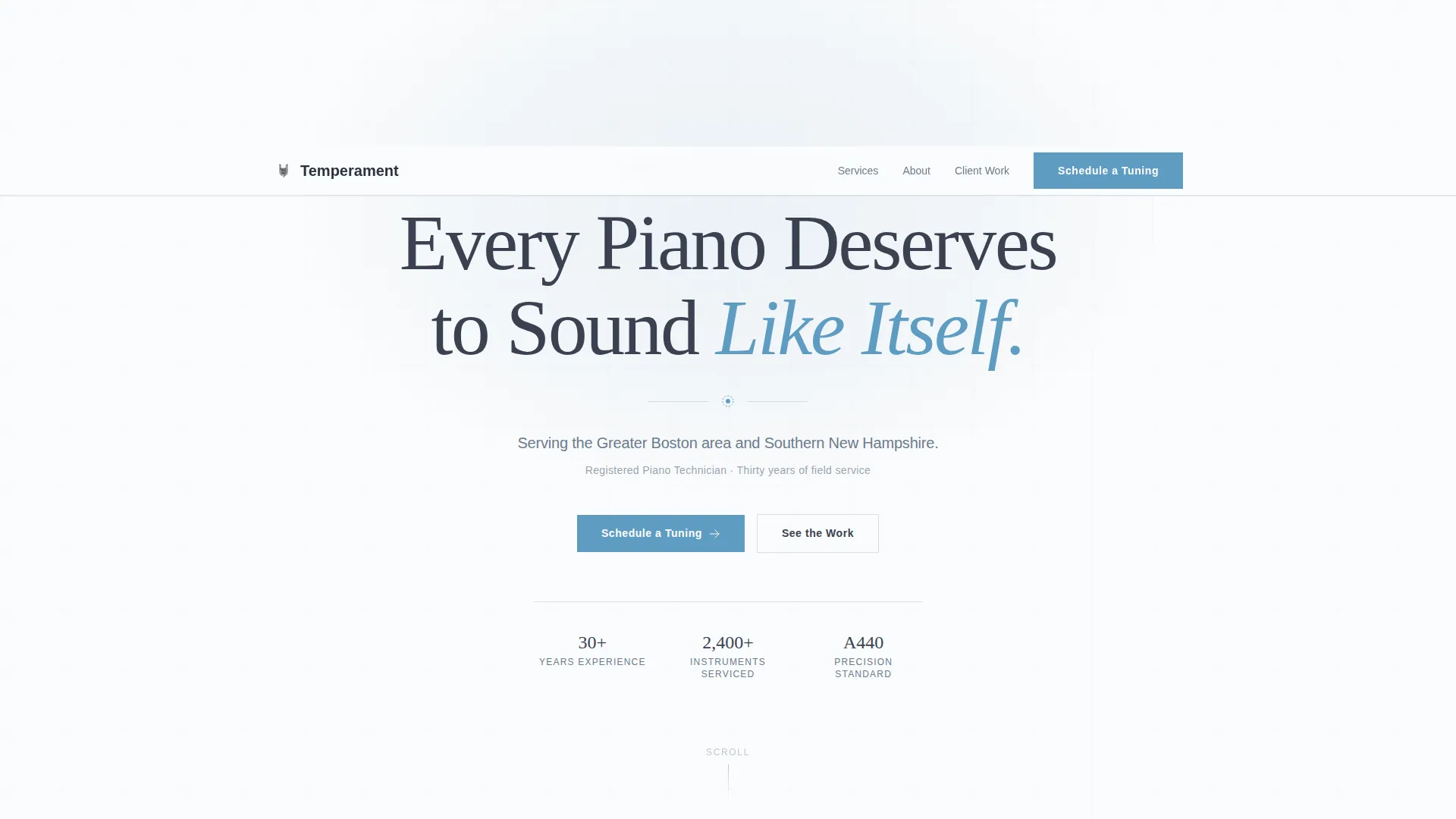Piano Tuner & Technician Landing Page Template
