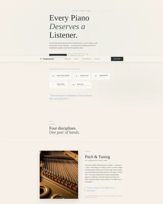 Piano Technician Quote Request Landing Page