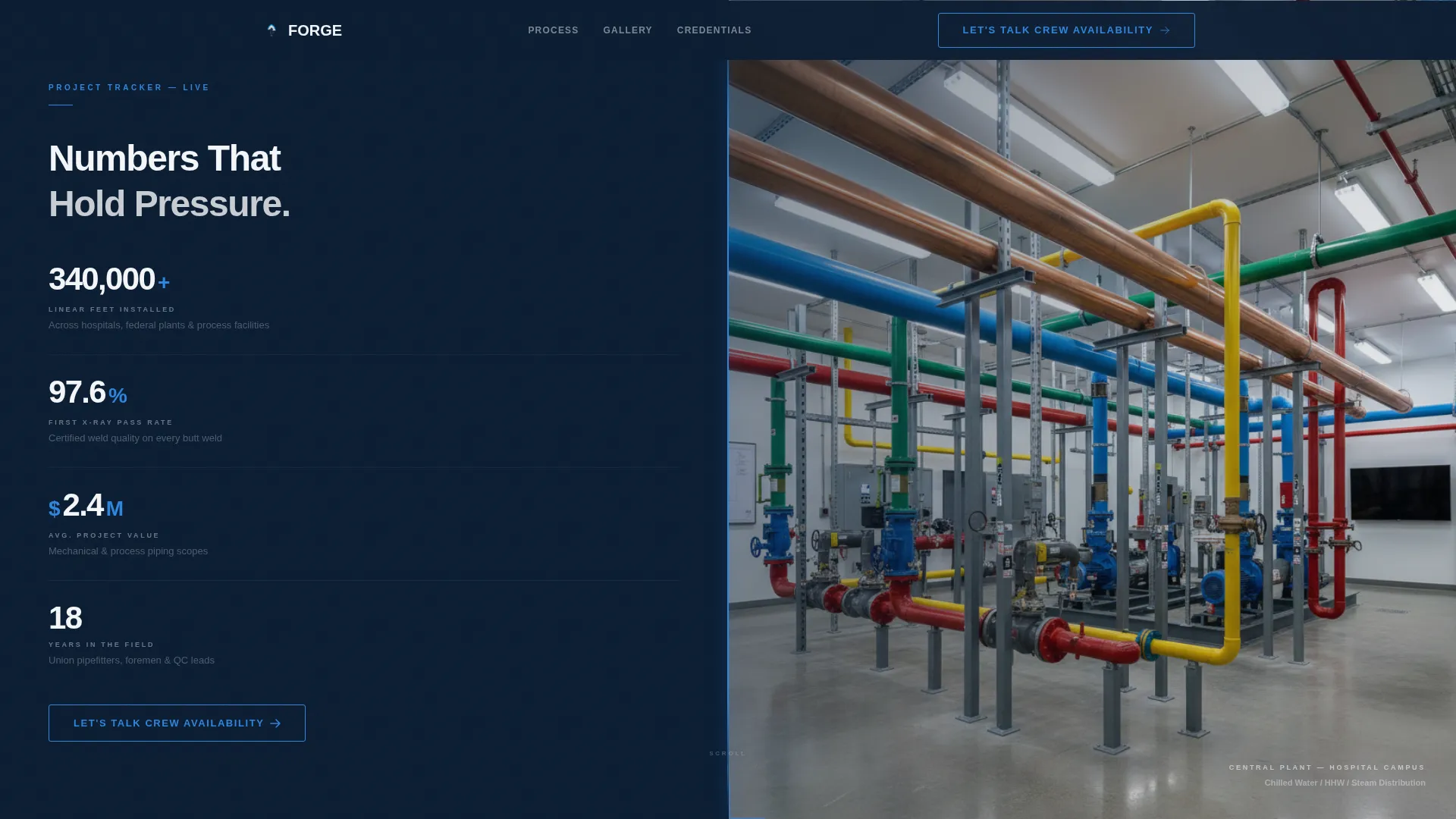 Pipefitter Portfolio Landing Page Template