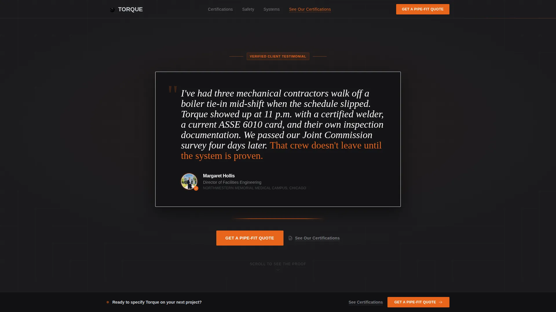 Pipefitter Landing Page Template for Mechanical Contractors