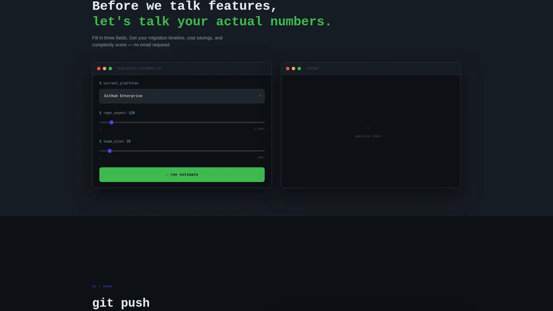 Developer Tools & API Cost Calculator Website Template