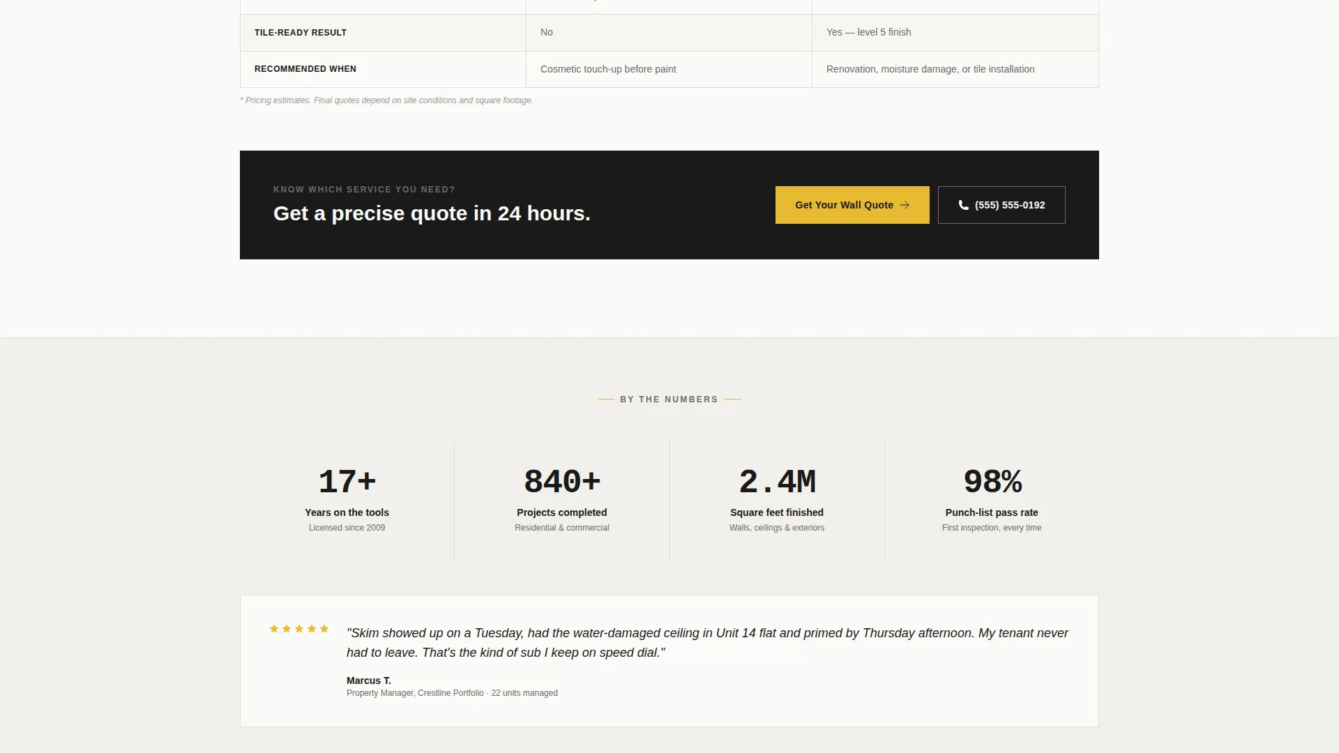 Plastering & Stucco Landing Page Template
